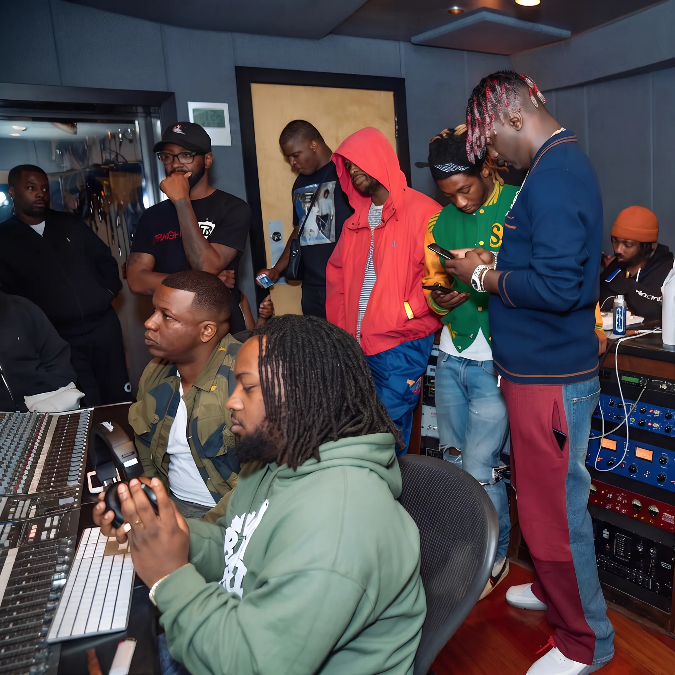 Artist reviewing album promotion materials with an entertainment strategist