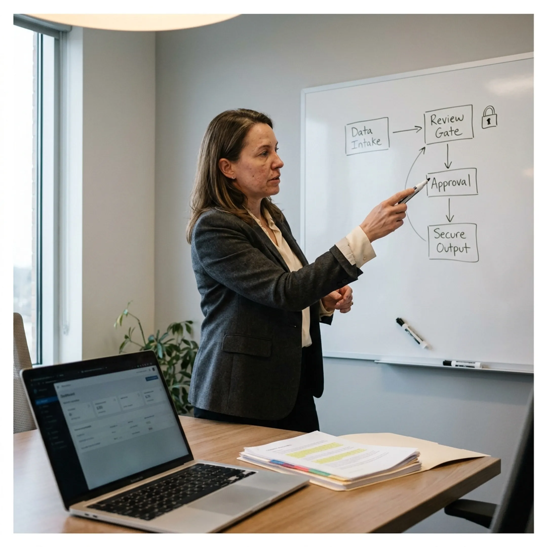 Advisor planning a secure AI workflow