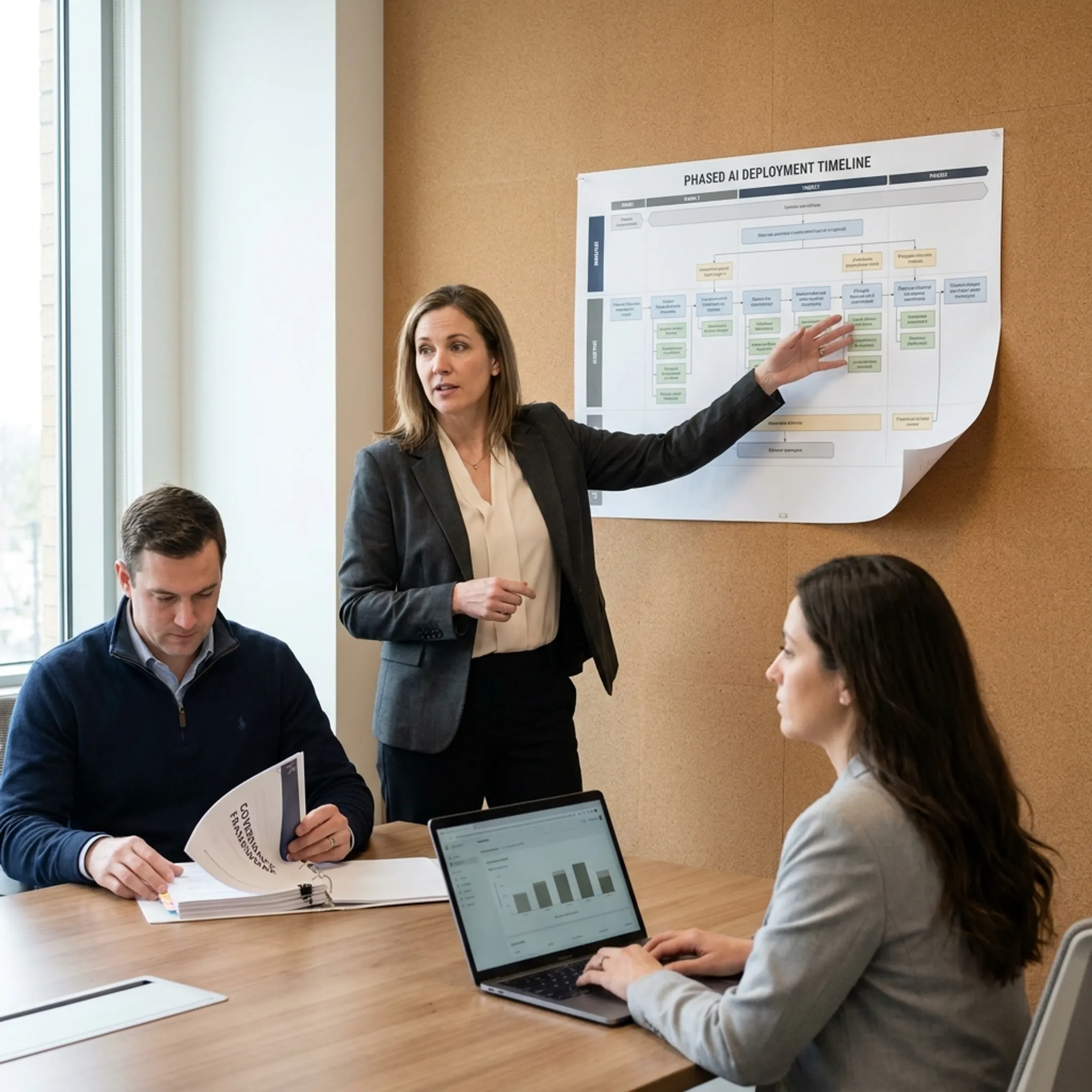 Team planning an AI deployment process