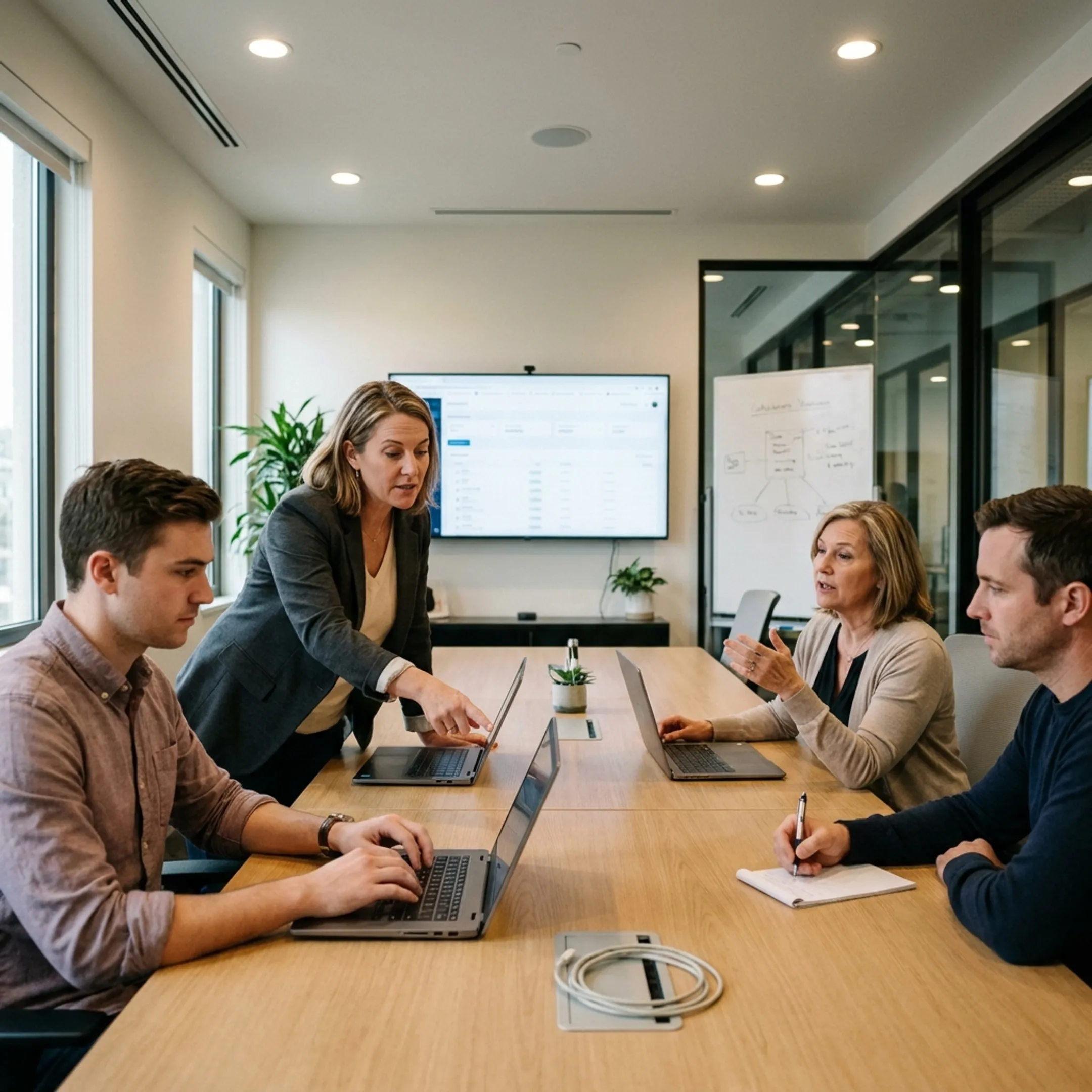 Facilitator leading a hands-on AI training session