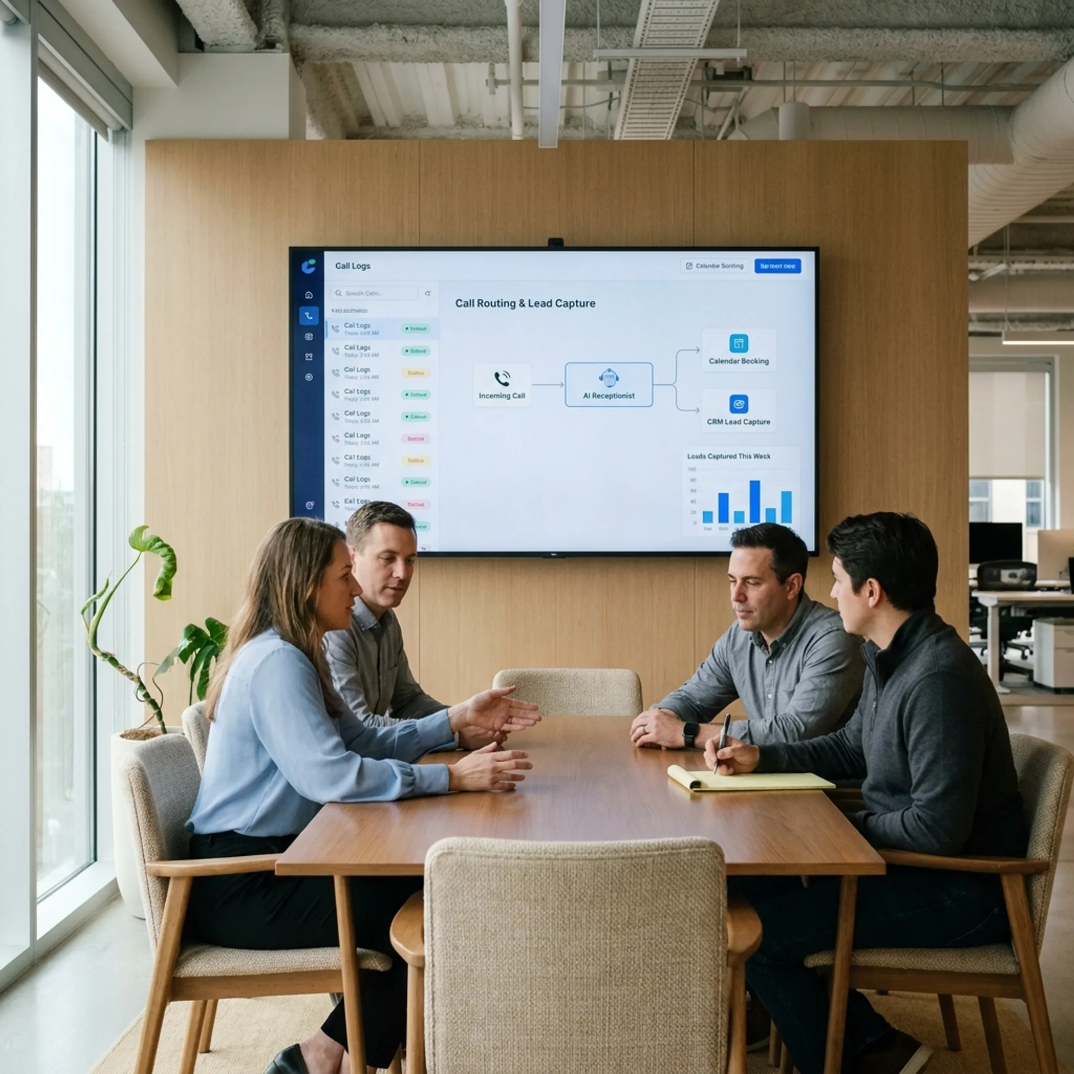 AI receptionist workflow for contractor calls