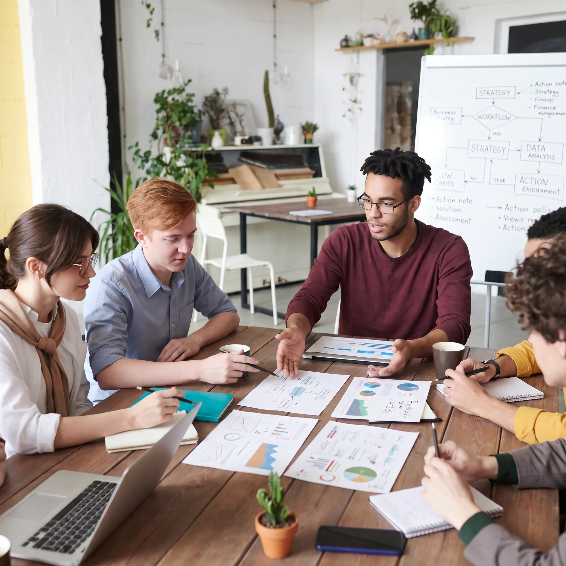Consultant guiding a small business data planning session