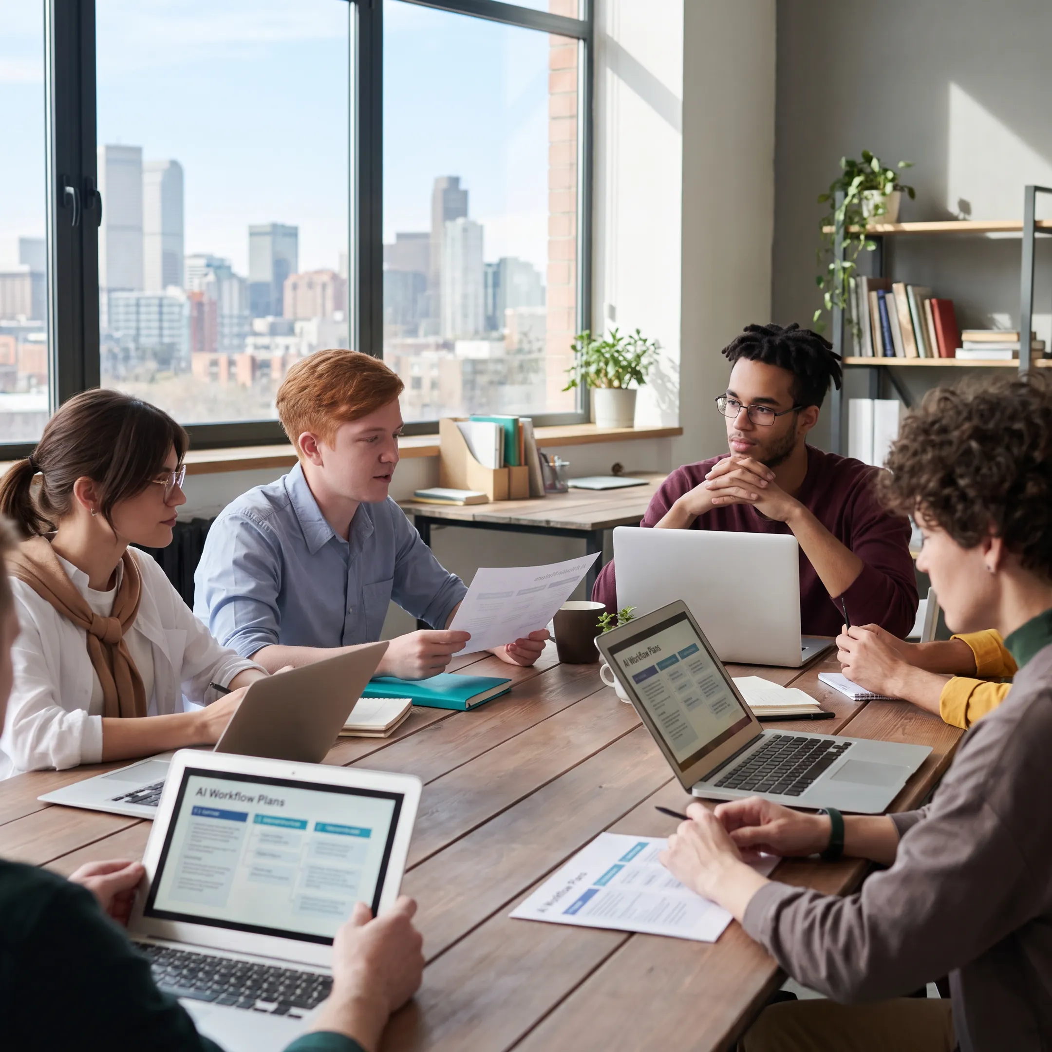 Nonprofit leaders reviewing an AI strategy