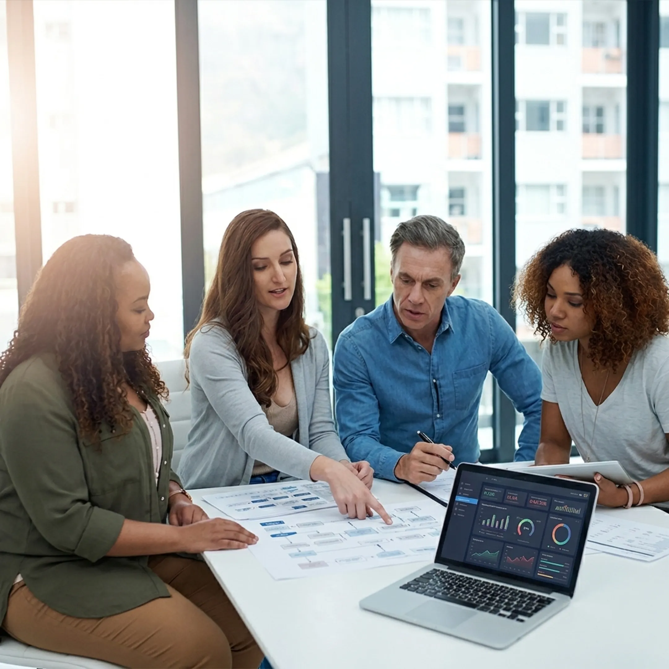Team planning a secure AI workflow