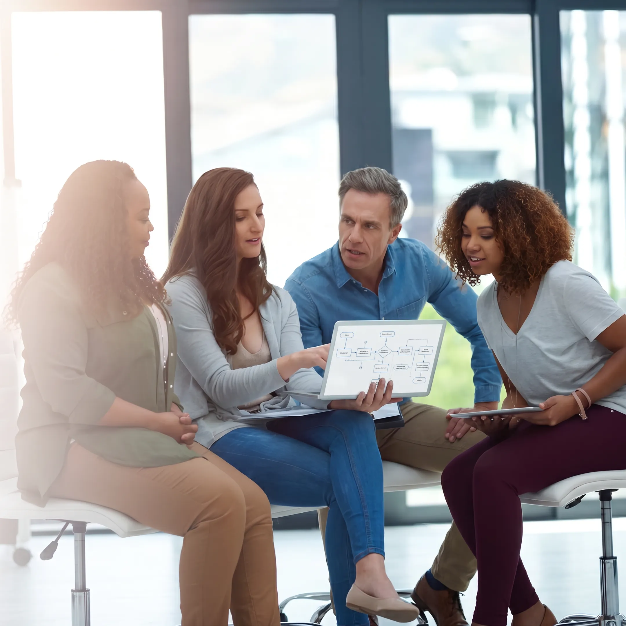 Consultants planning AI automation workflows