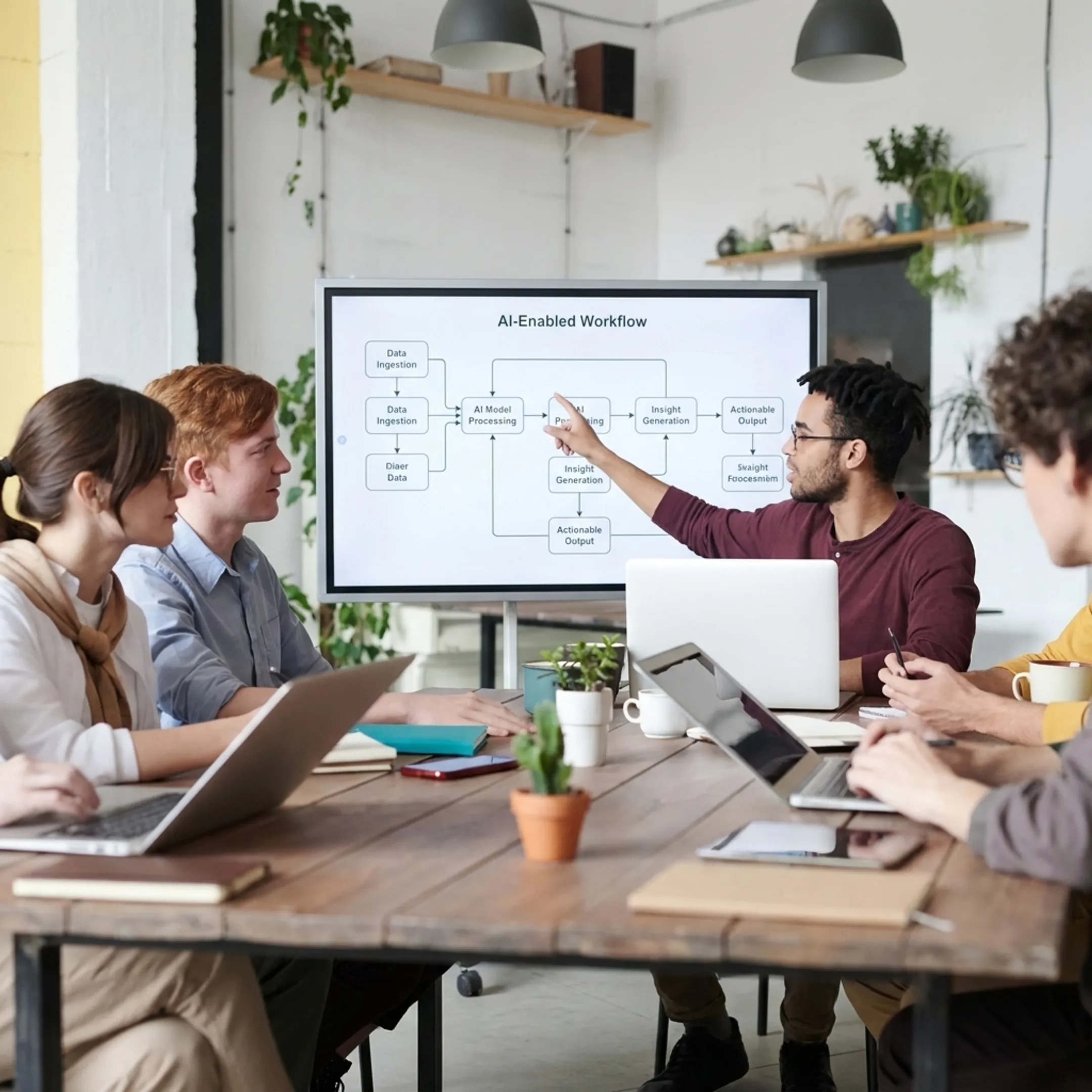 Team planning an AI-enabled workflow