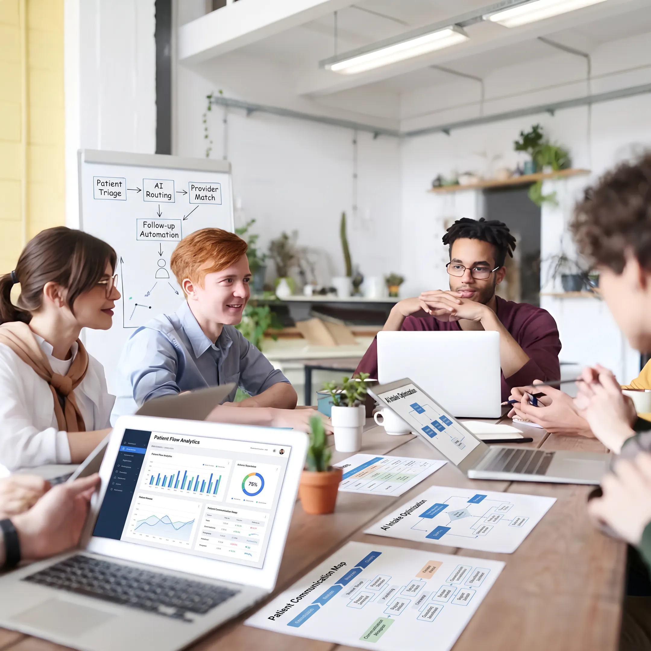 Team planning an AI receptionist implementation