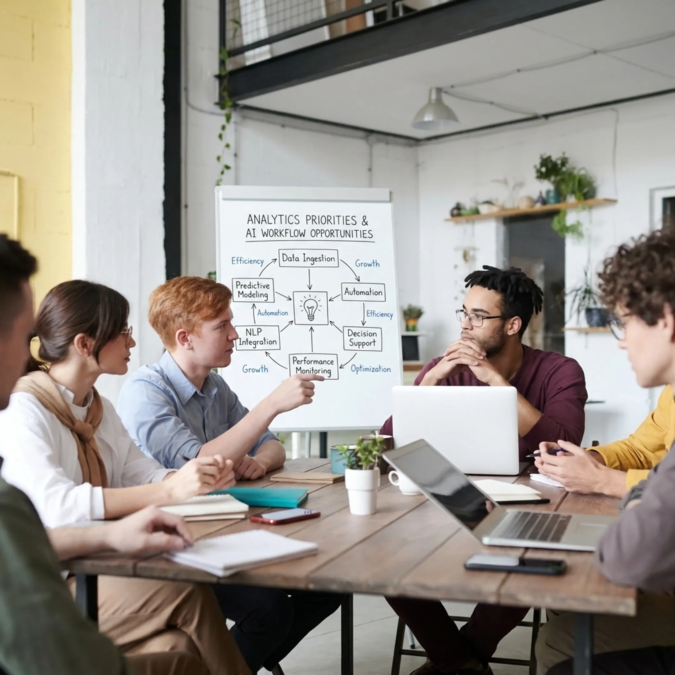 Team planning an analytics and AI roadmap