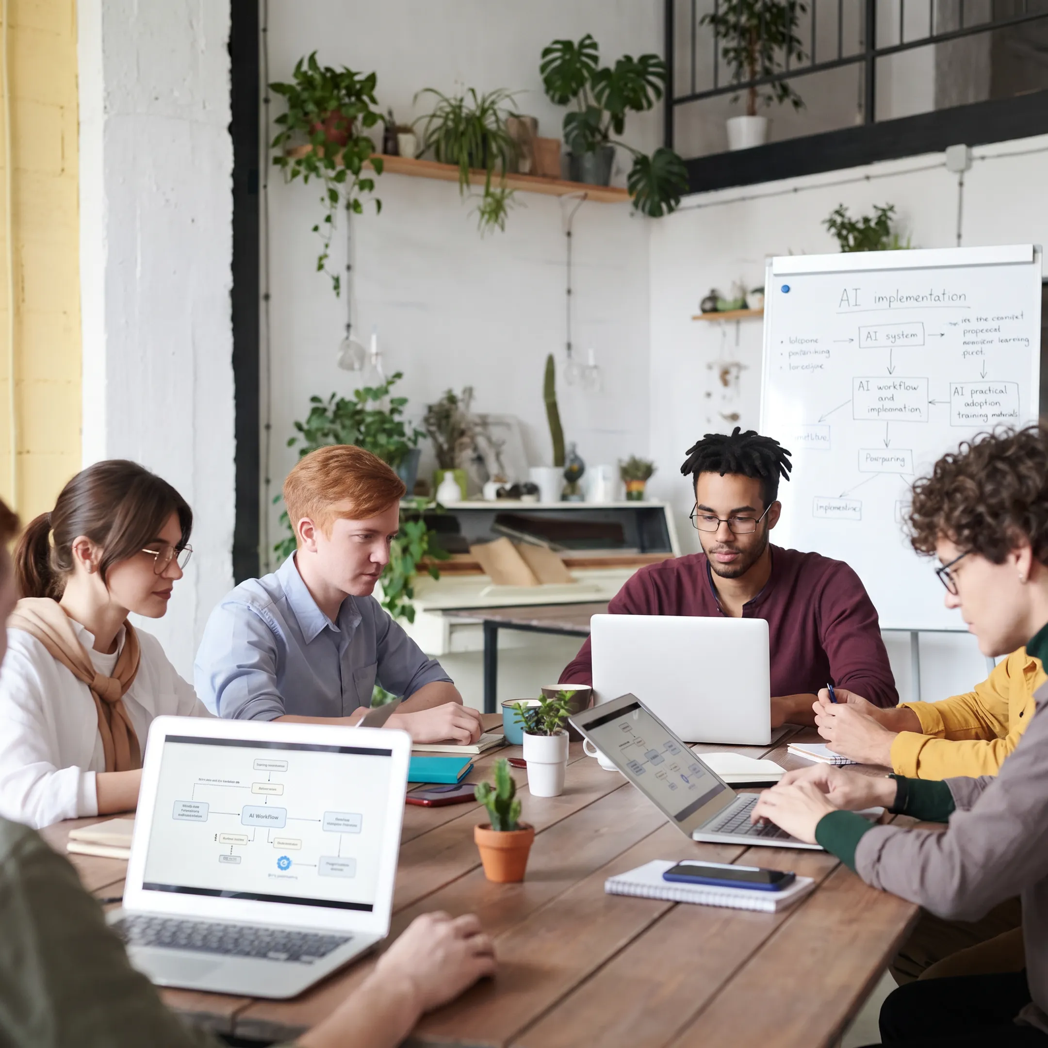 Team learning practical AI workflows in a workshop
