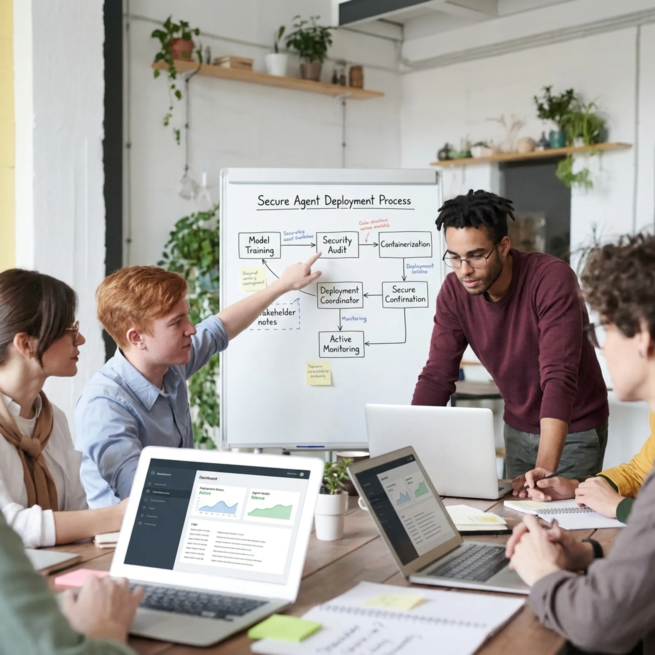Consultants mapping an AI agent deployment