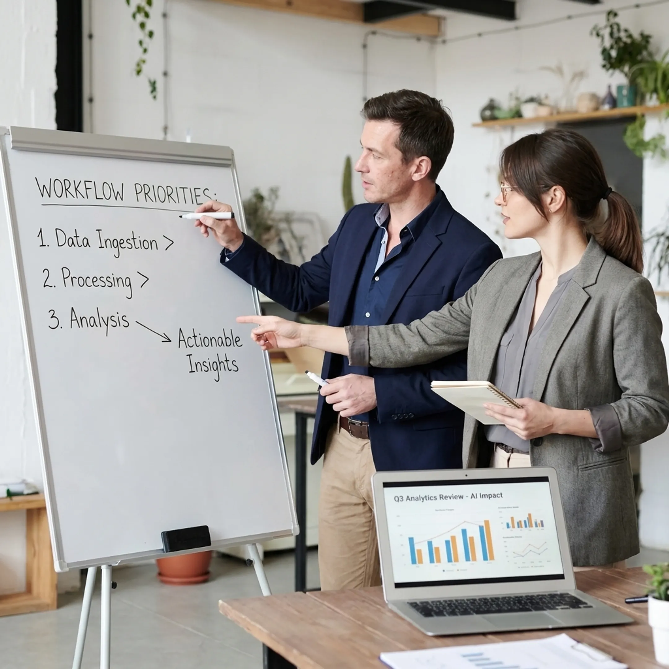 Executive and consultant planning AI adoption