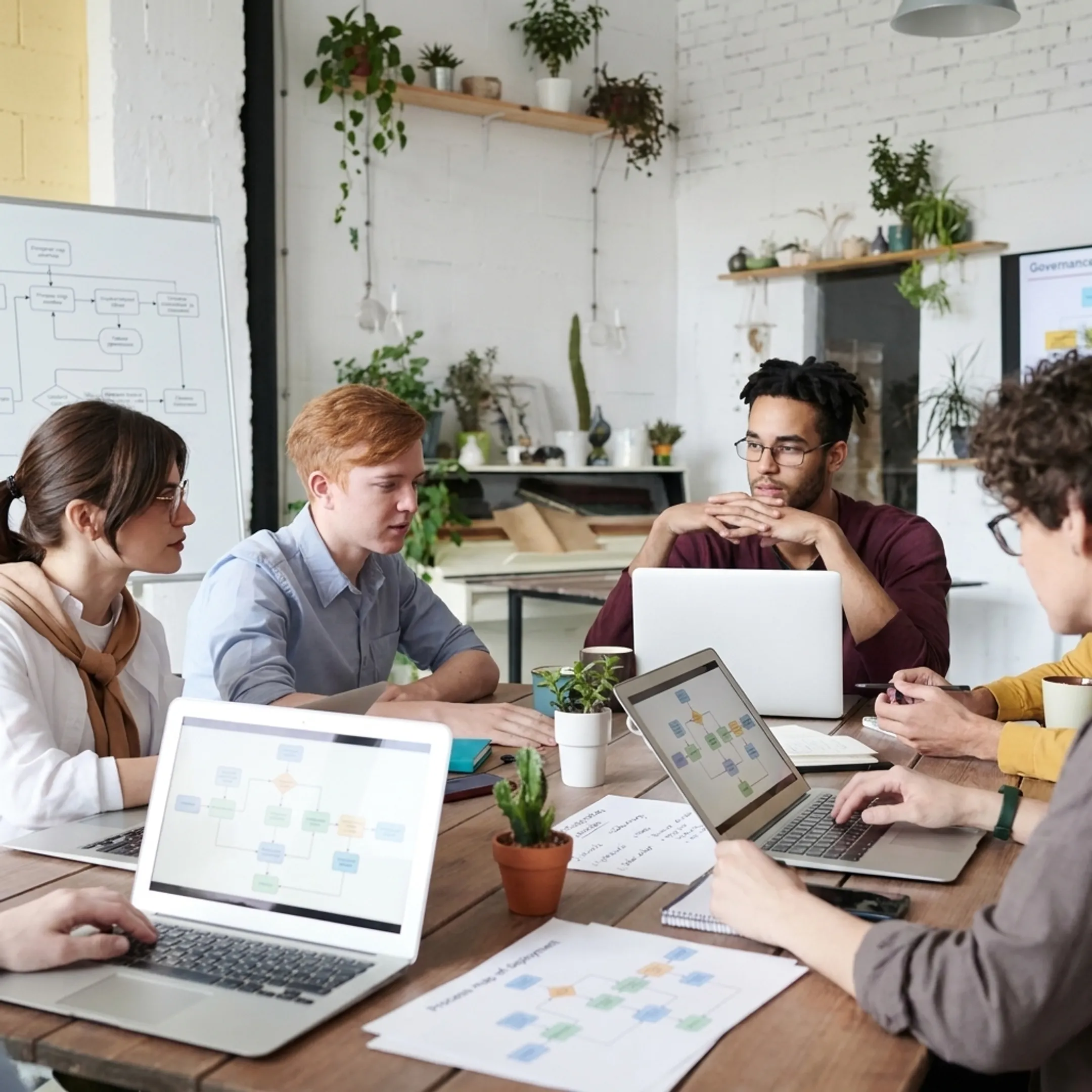 Team planning secure AI workflow deployment