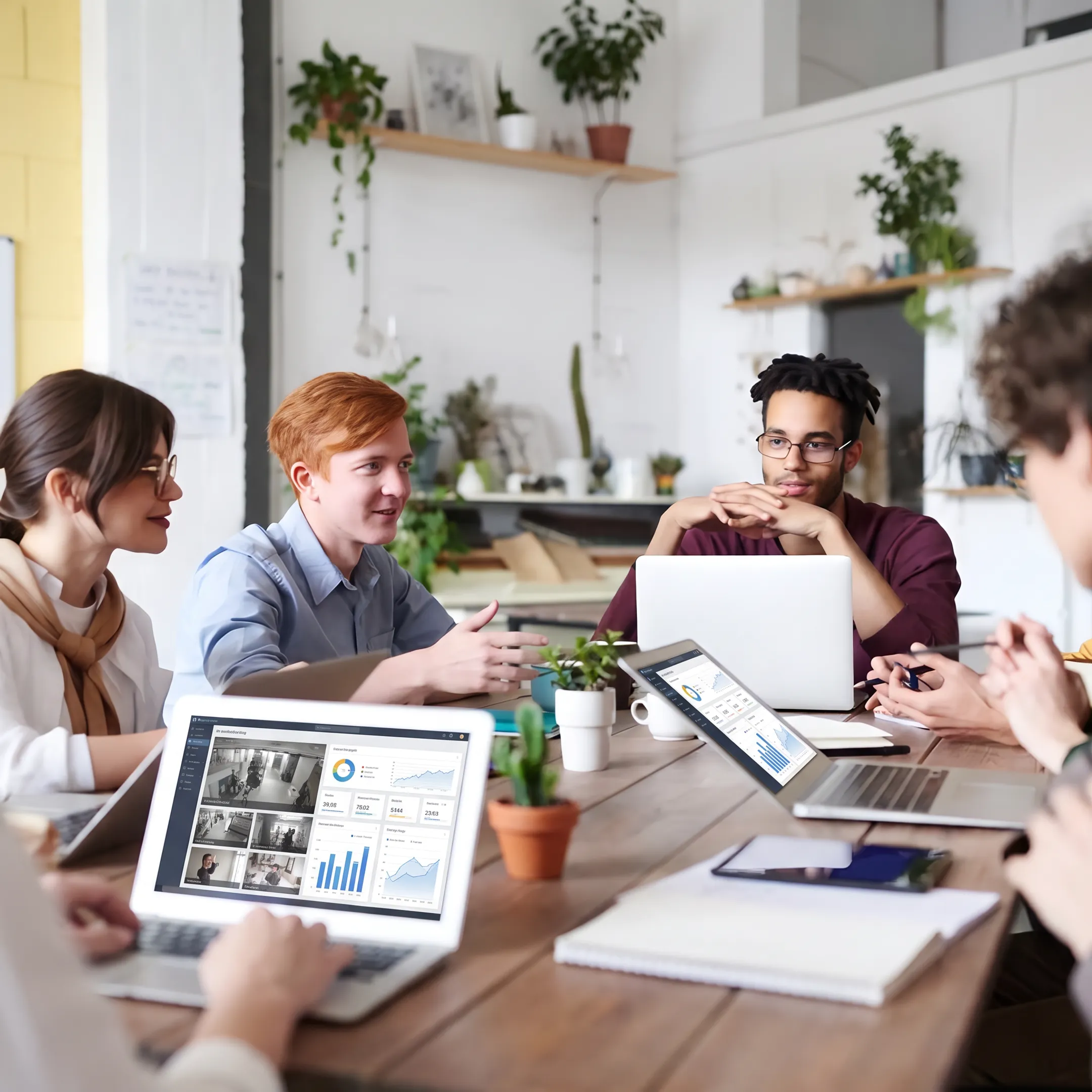 Consultants reviewing a computer vision workflow