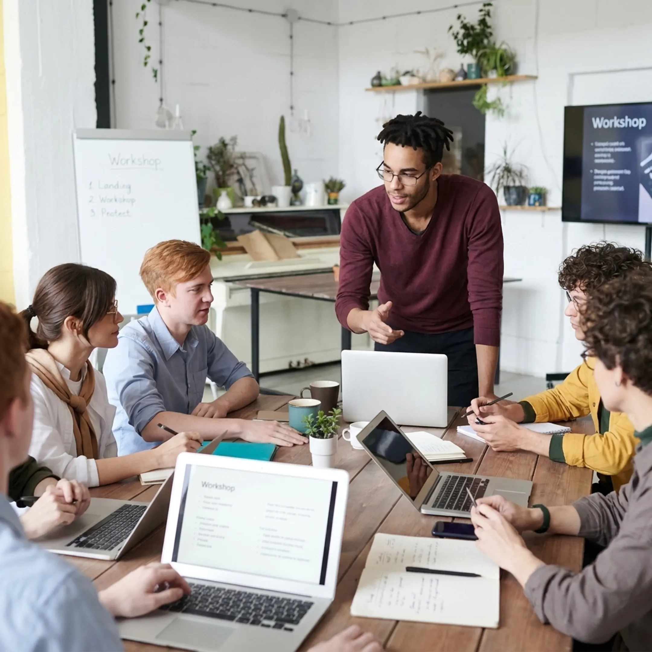 Instructor helping team refine AI prompts