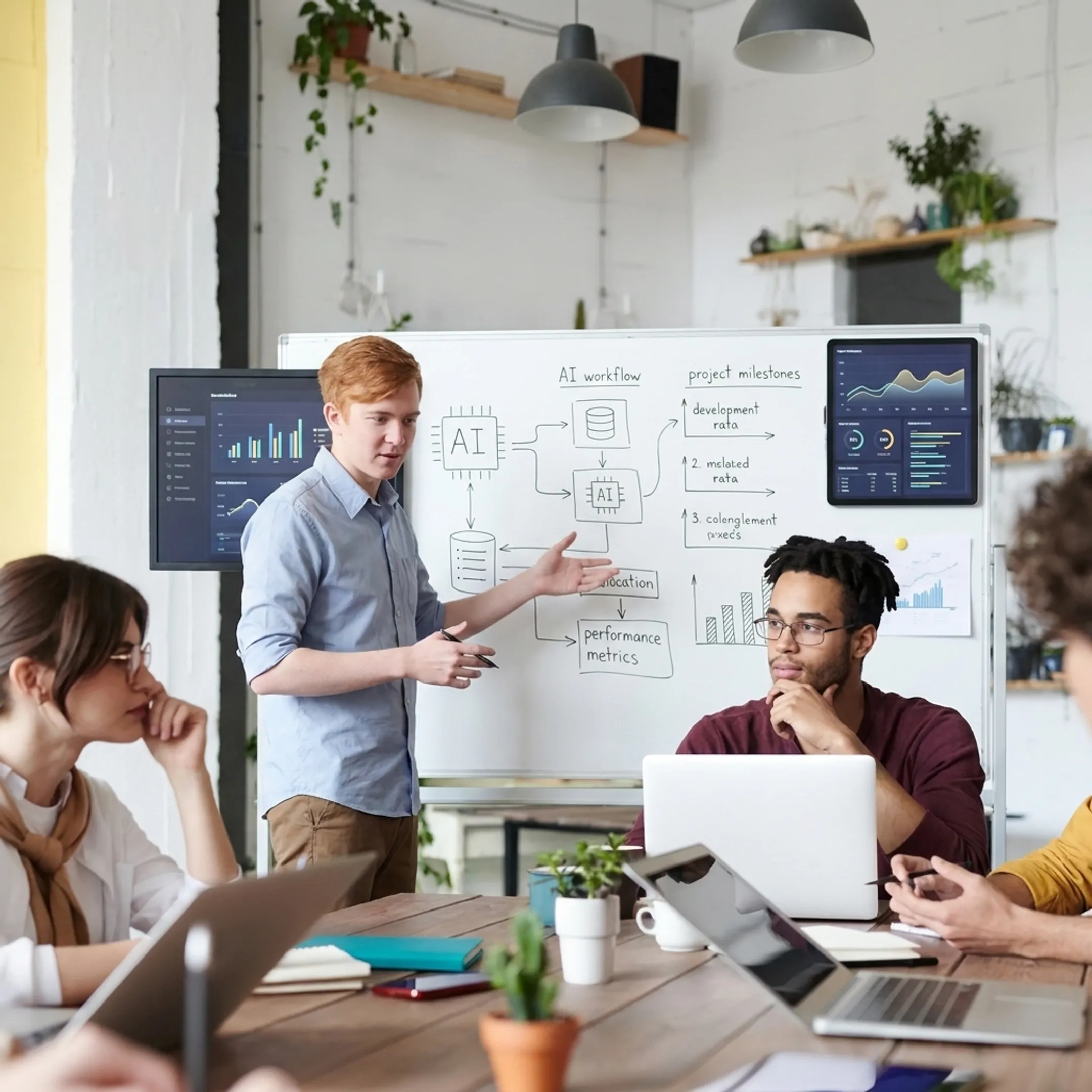 Consultant guiding a team through AI deployment planning