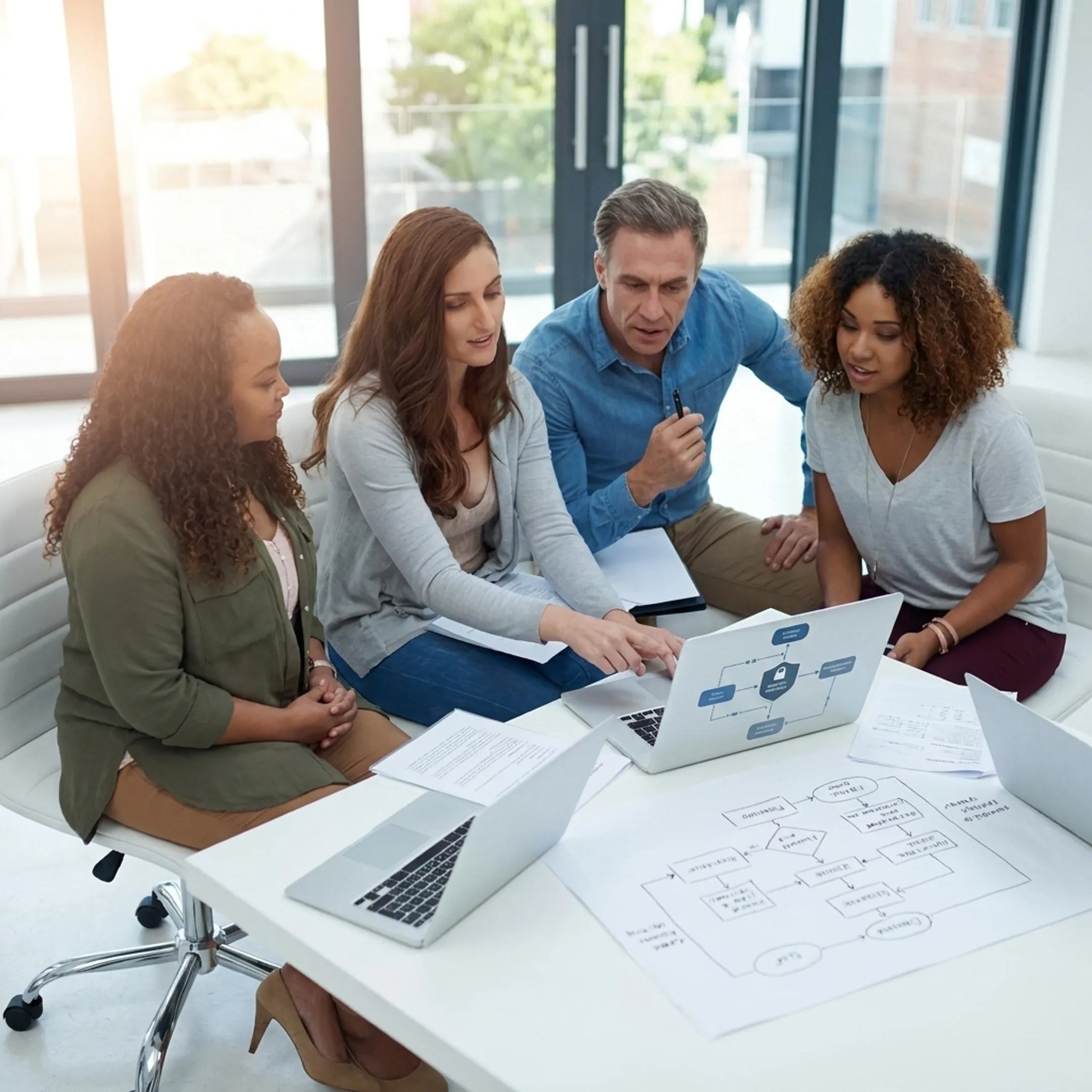 Consultants planning a secure AI workflow