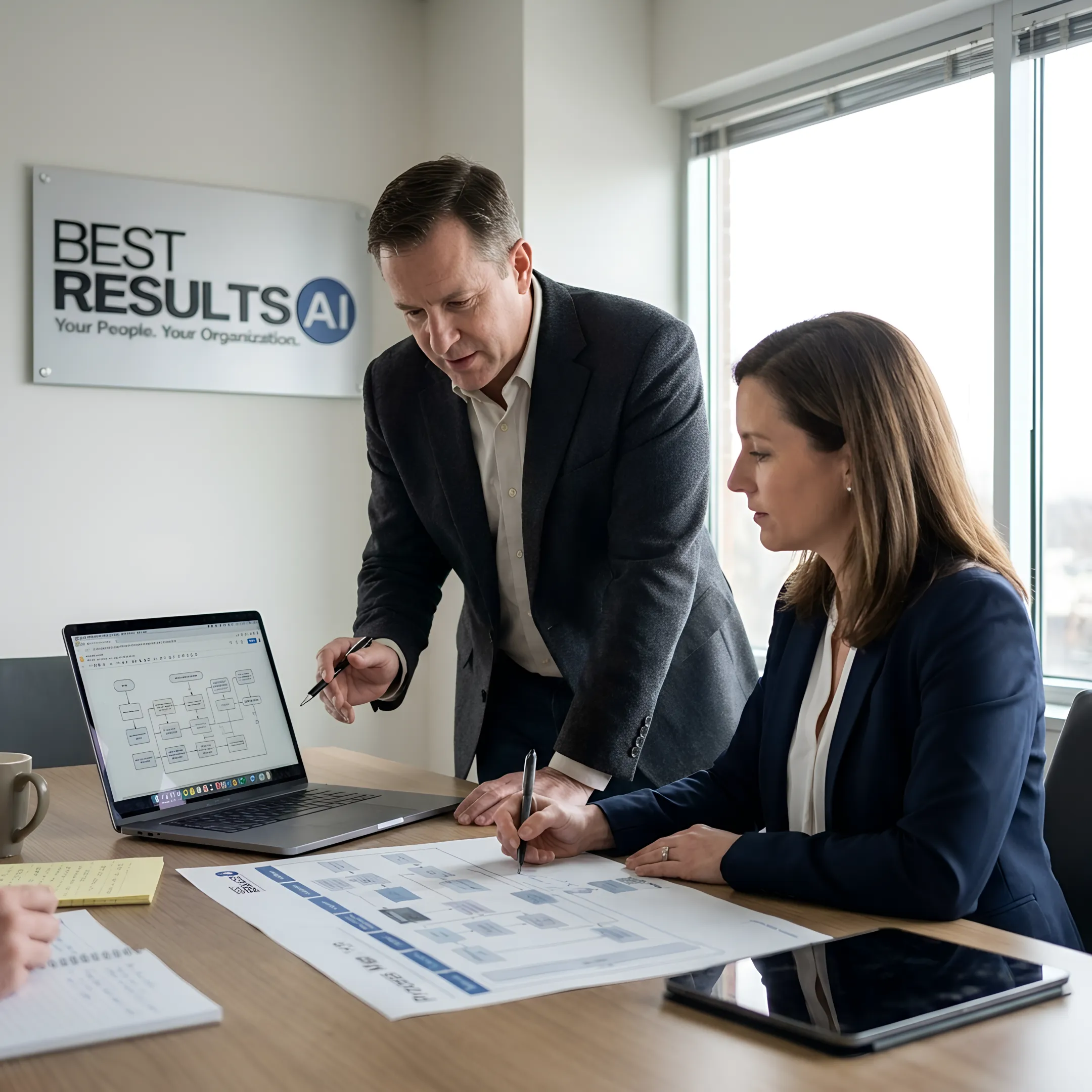 Consultants planning AI automation workflows