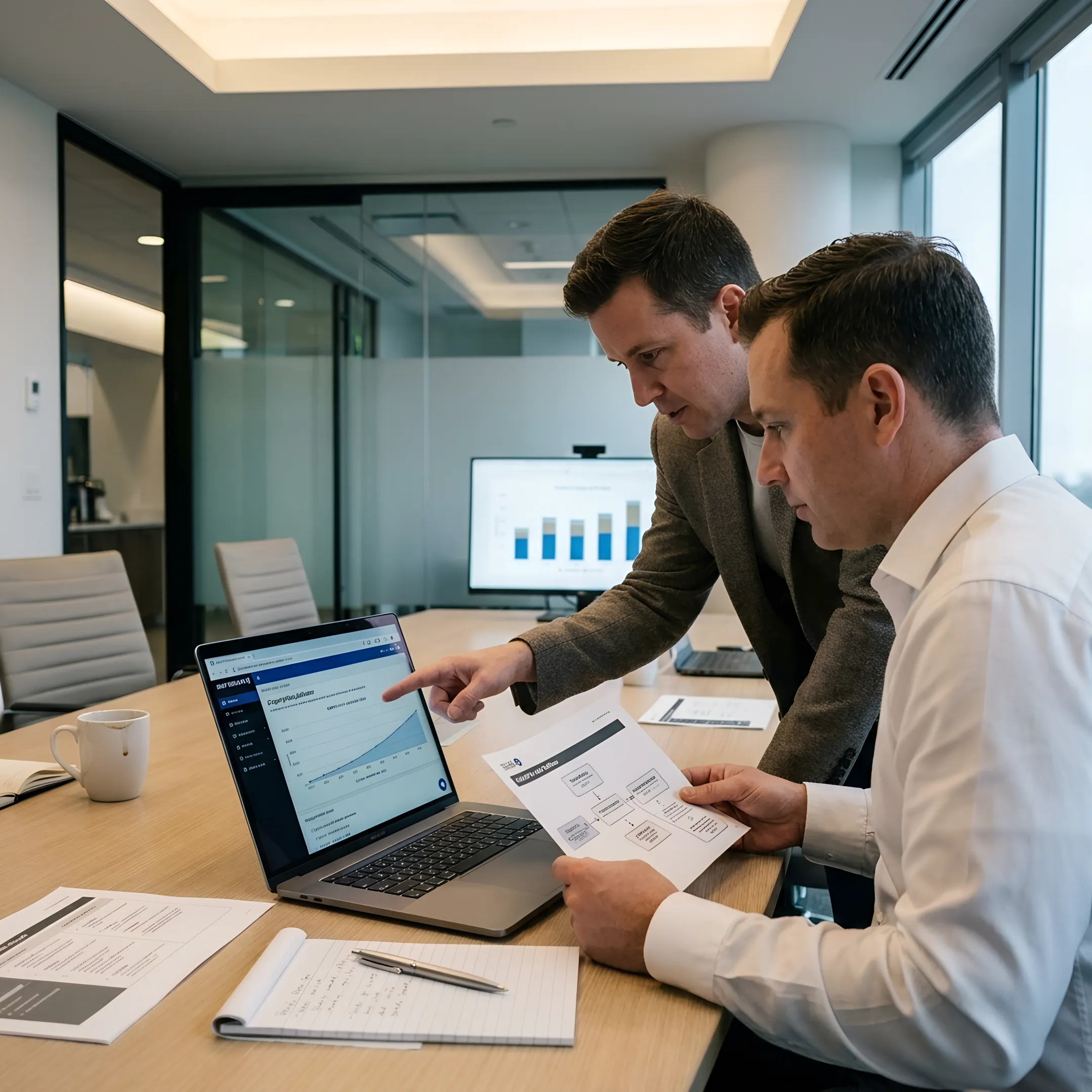 Business team reviewing AI agent cost estimates
