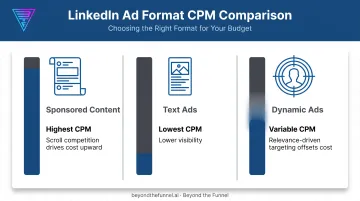 LinkedIn ad format comparison Sponsored Content Text Ads Dynamic Ads CPM