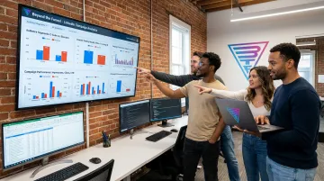 Beyond the Funnel team reviewing LinkedIn ad performance and audience data
