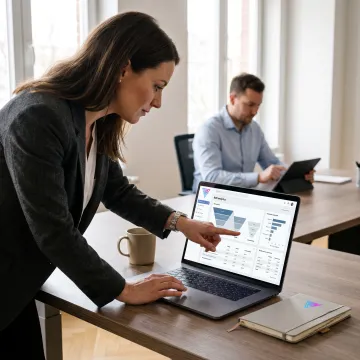 B2B marketer reviewing LinkedIn advertising performance