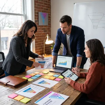 Marketing team planning a LinkedIn Ads campaign