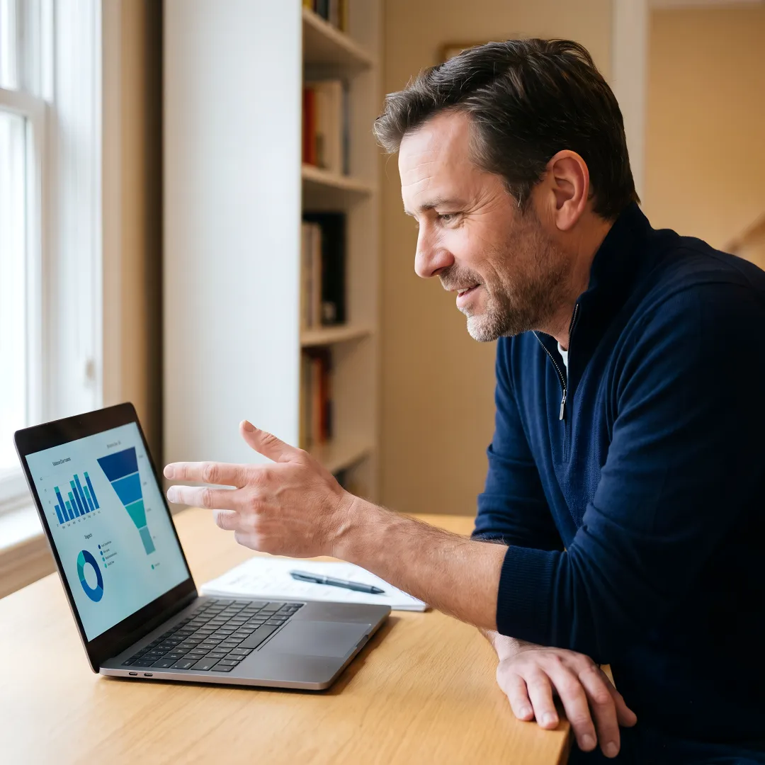 LinkedIn ads strategist reviewing campaign performance