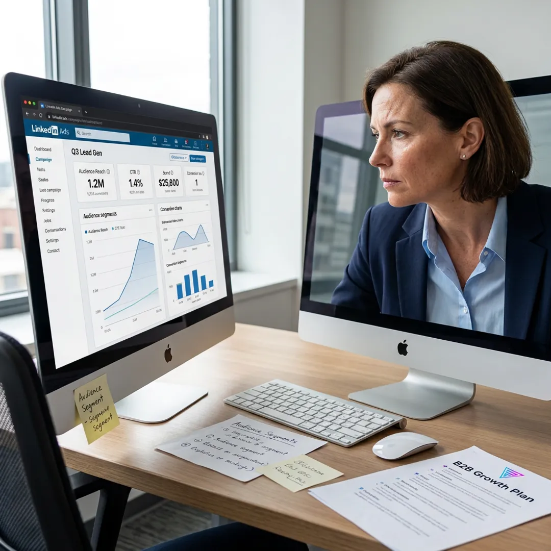 LinkedIn Ads expert reviewing campaign strategy