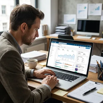 LinkedIn advertising consultant reviewing campaign performance