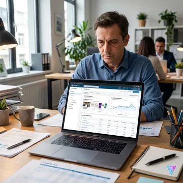 LinkedIn advertising strategist reviewing campaign performance
