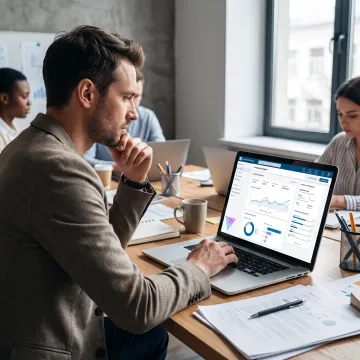 B2B marketer reviewing LinkedIn campaign results