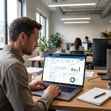 B2B marketer reviewing LinkedIn advertising performance
