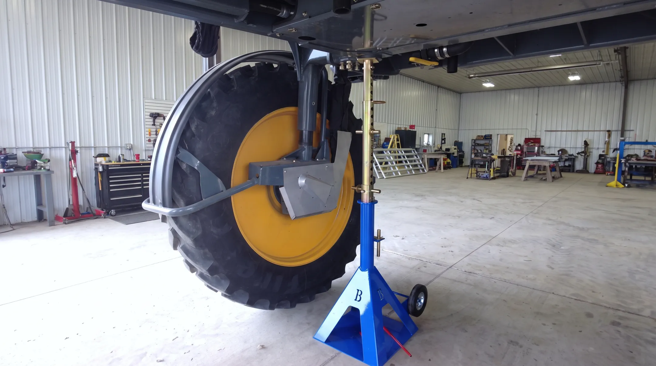 EZ Dual Changer agricultural tire handling equipment in use