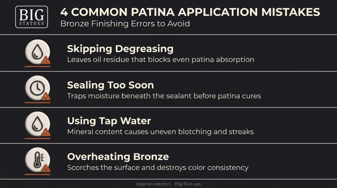 Four common bronze patina mistakes and their causes explained