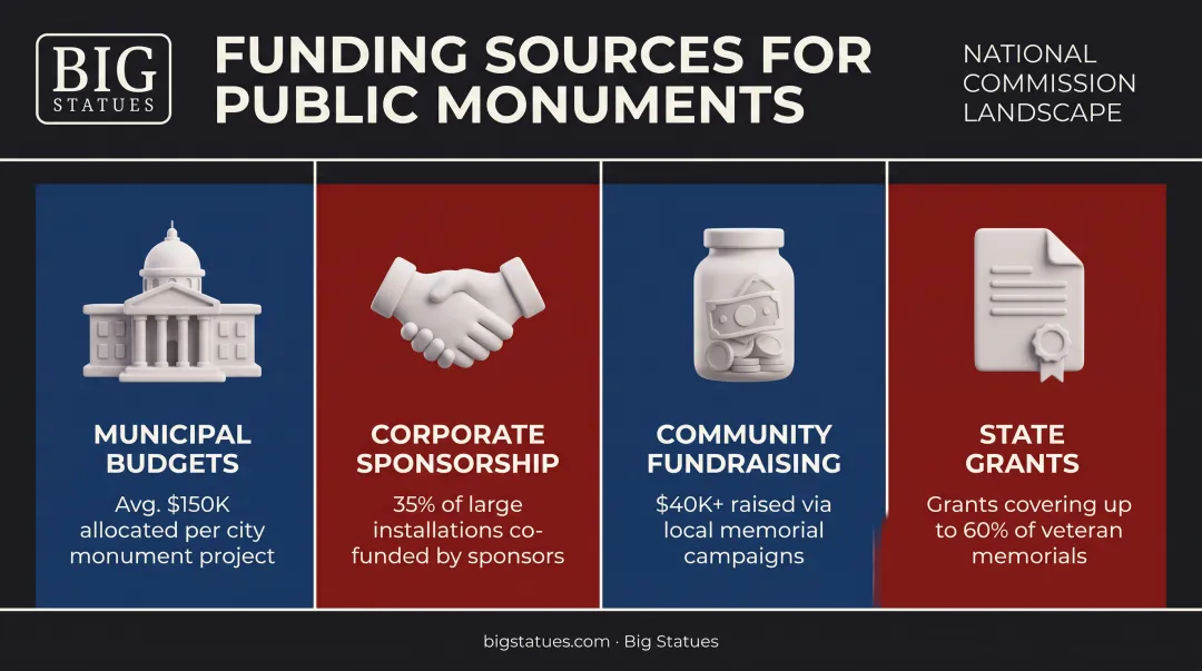 Four common funding sources for veterans memorial statue projects