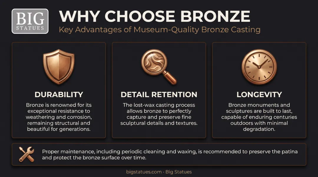 Why bronze endures as top material for public sculpture comparison
