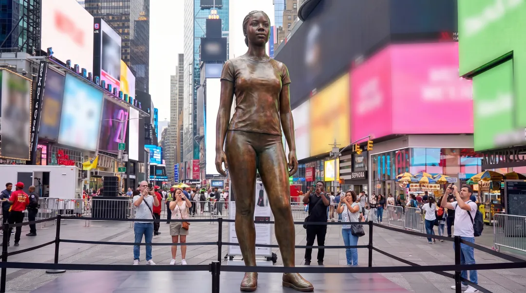 Grounded in the Stars bronze sculpture in Times Square NYC