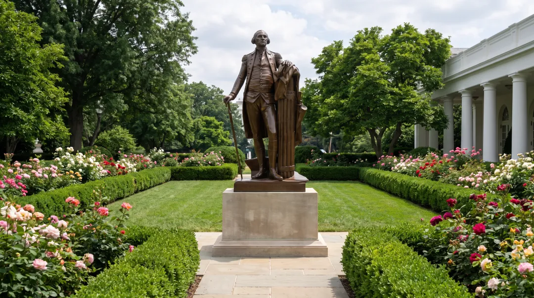 White House Rose Garden bronze George Washington statue reproduction