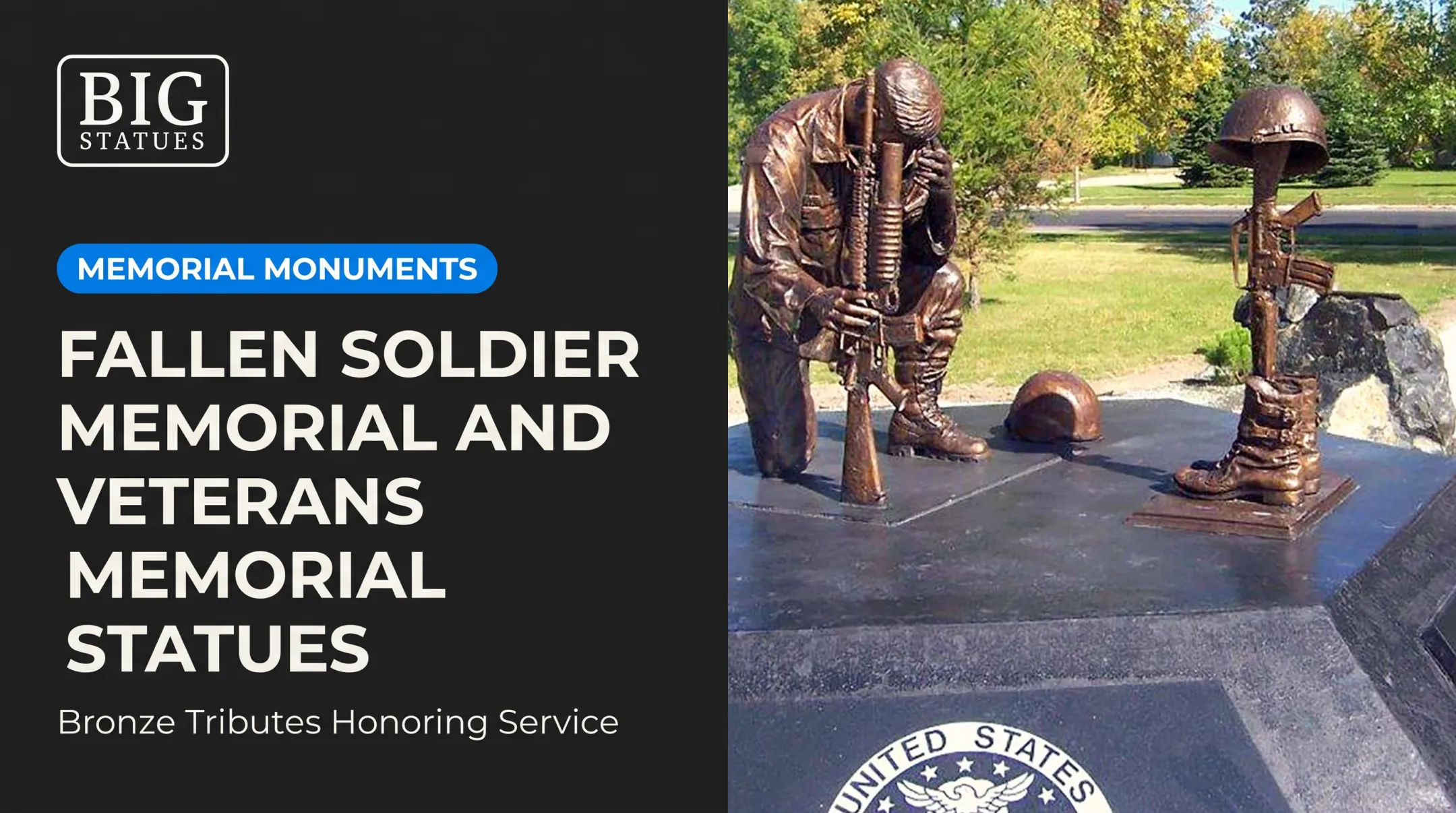 Fallen Soldier Memorial and Veterans Memorial Statues