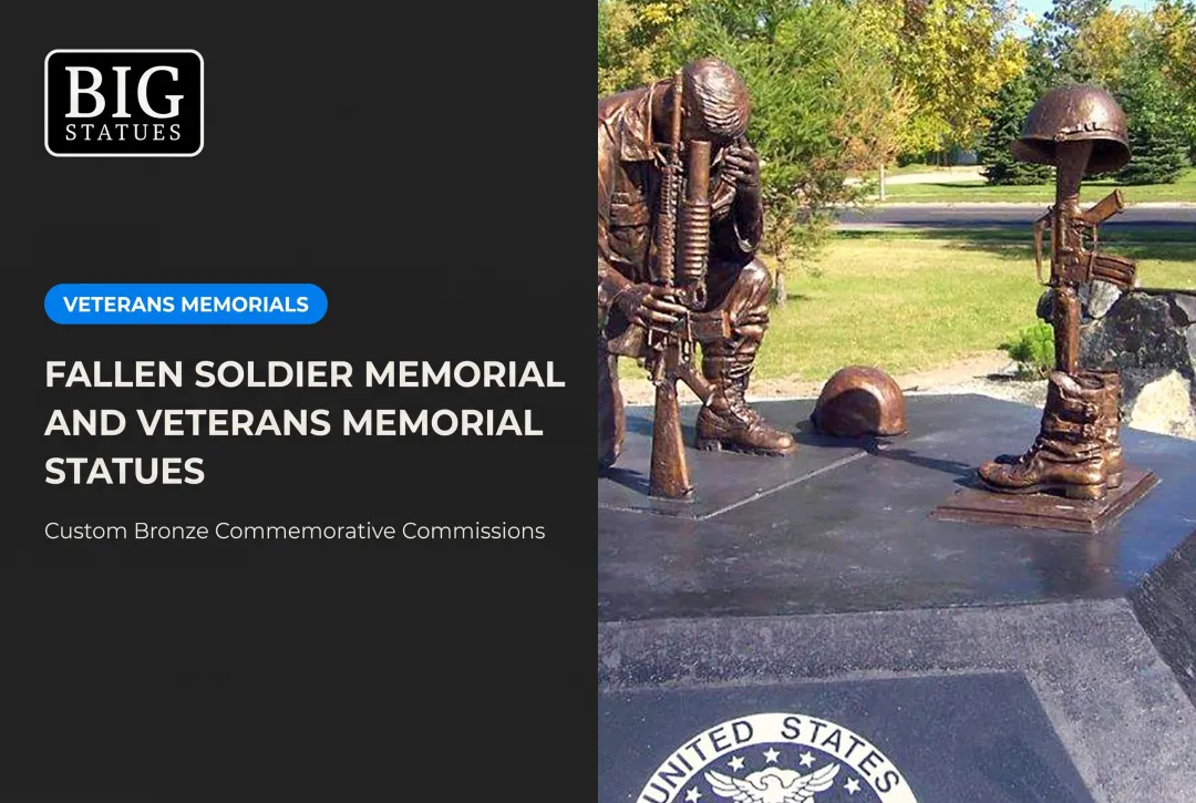 Fallen Soldier Memorial and Veterans Memorial Statues