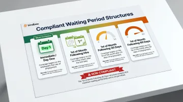 Four compliant new hire health insurance waiting period structures comparison chart