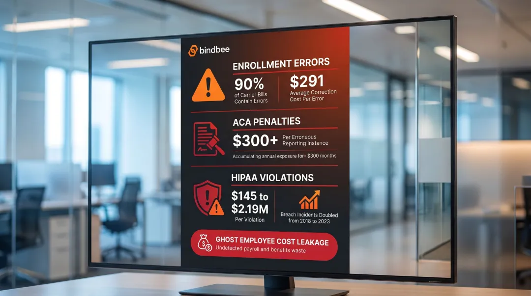 HR benefits data error compliance penalties ACA HIPAA cost breakdown infographic