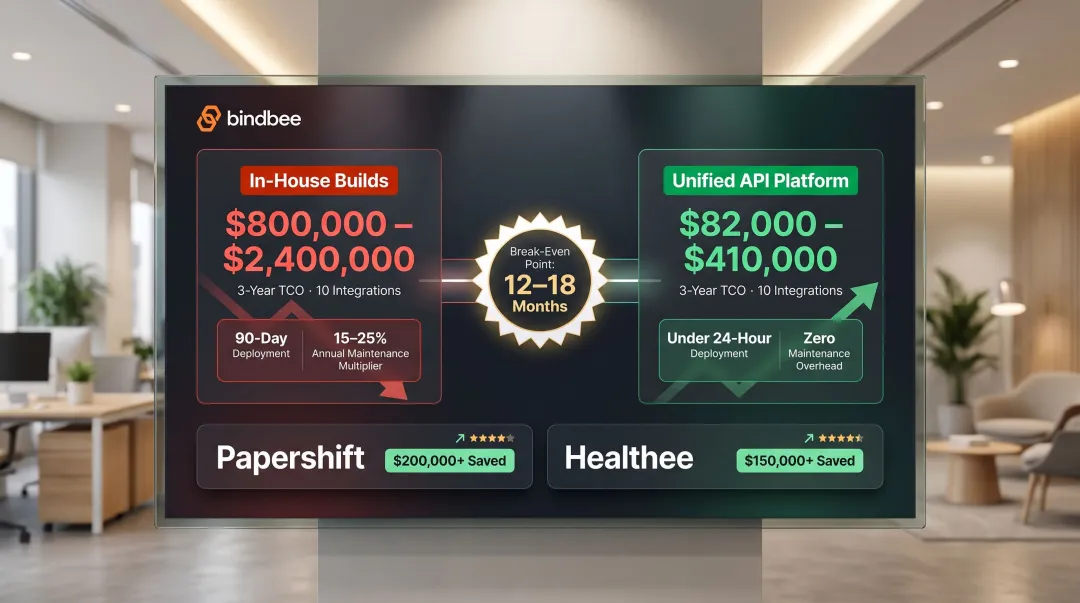 Build versus buy unified API integration three-year total cost of ownership comparison