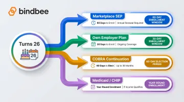 Dependent aging off parents plan at 26 special enrollment period options timeline infographic