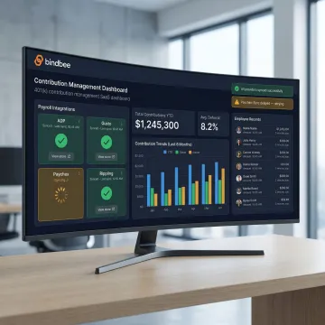 Dashboard showing 401(k) payroll integration data syncing across multiple providers