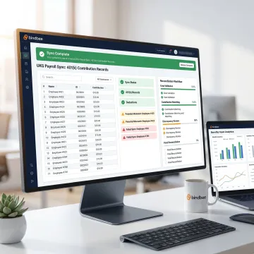 Dashboard showing UKG payroll and 401(k) integration data