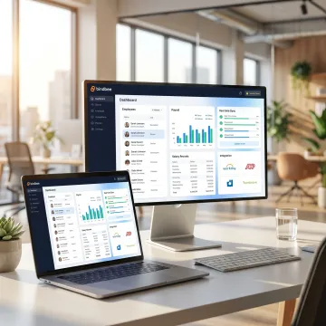 Dashboard showing integrated personnel and payroll data