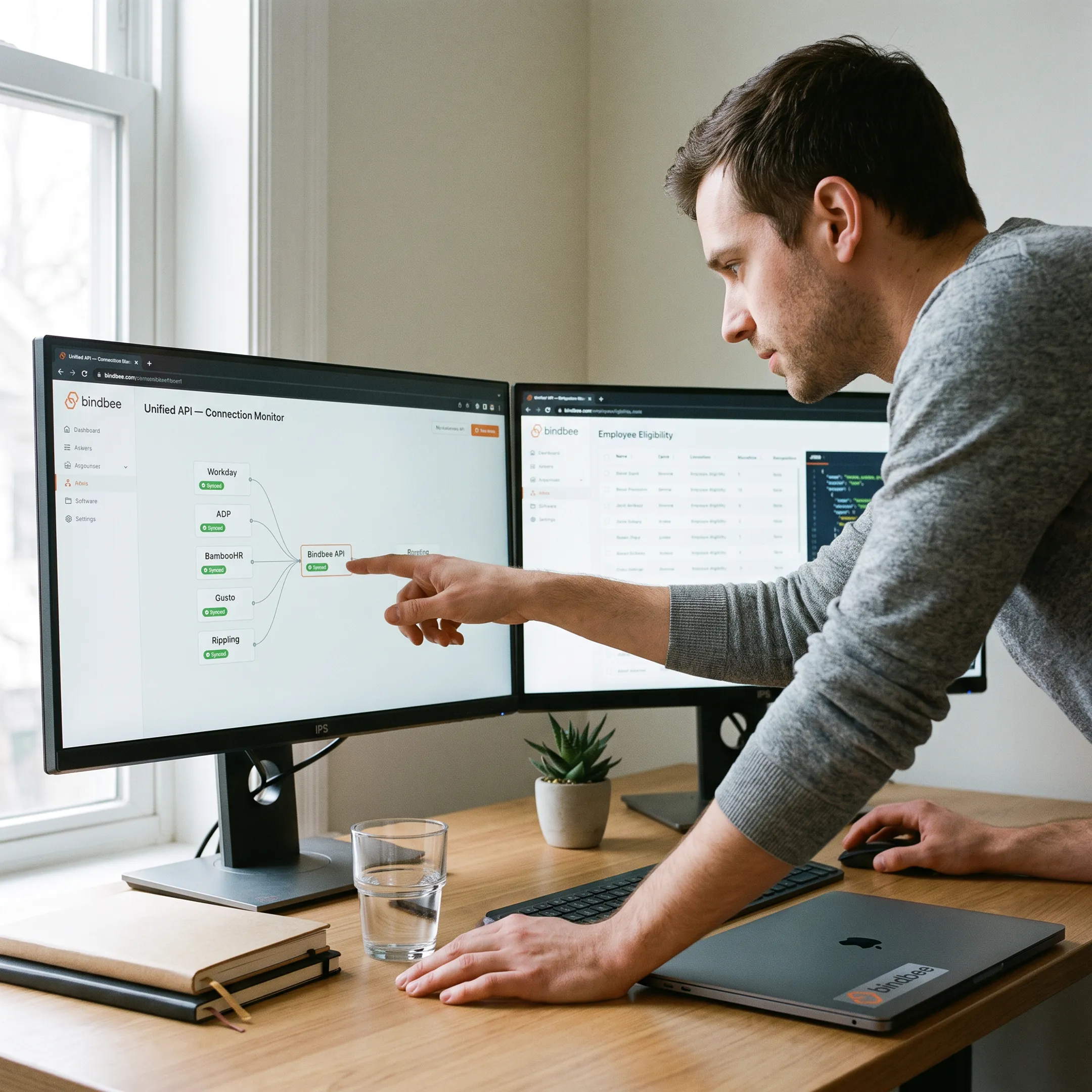 Developer reviewing insurance eligibility API data