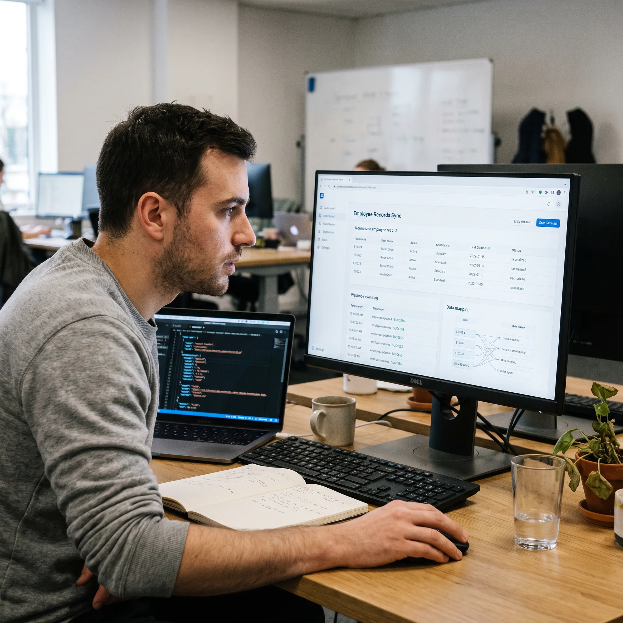 Developer reviewing Dayforce integration data flows