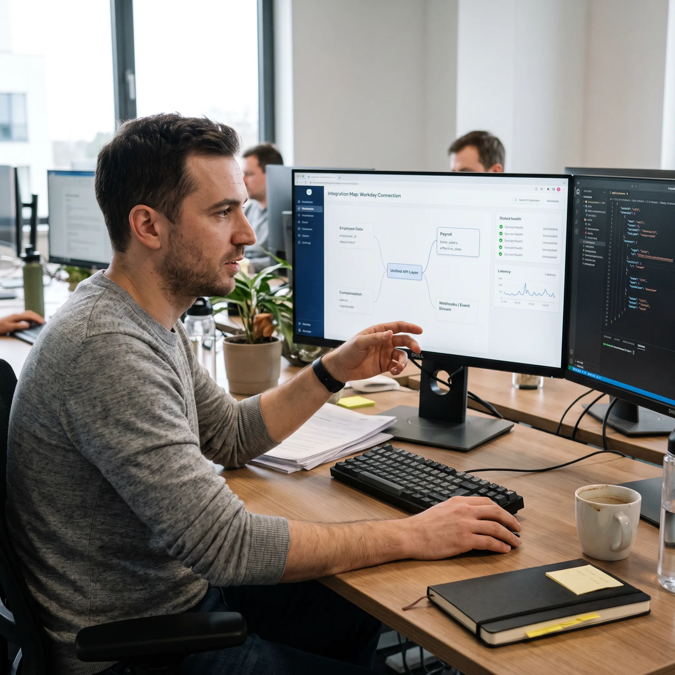 Engineer reviewing Workday integration data flow